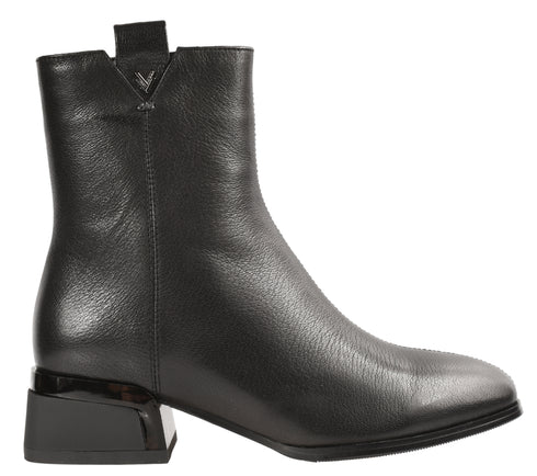 Ghete elegante, dama, EPICA, K370043B, negru, piele naturala, cu toc